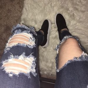 New leather slip on vans